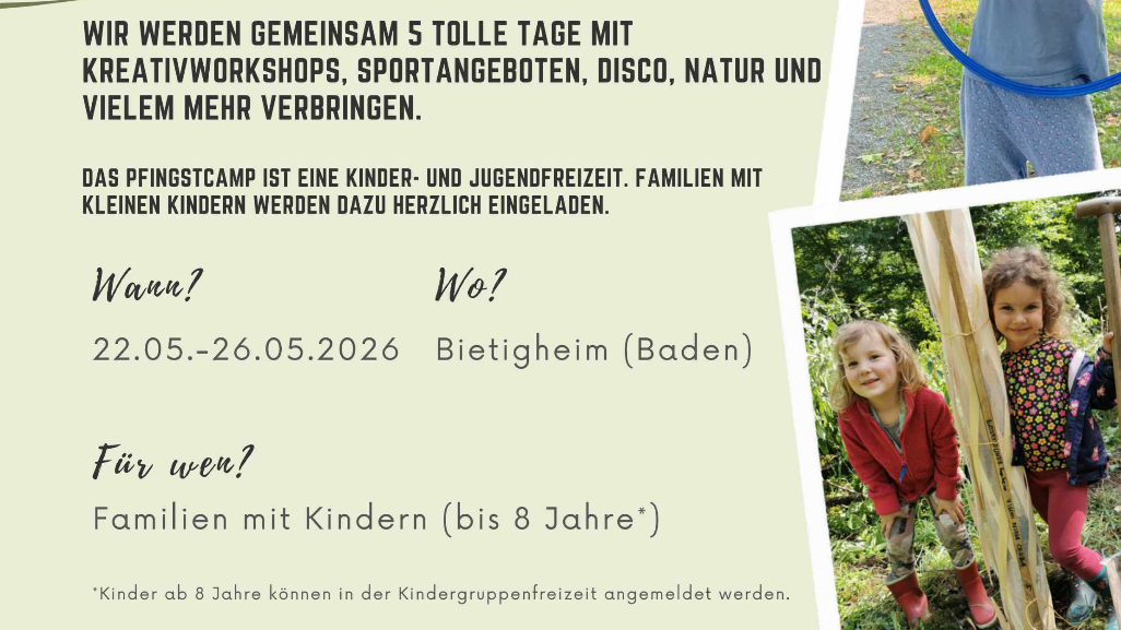 60. Pfingstcamp der Naturfreunde Baden (22.05. - 26.05.2026, Bietigheim, Baden)